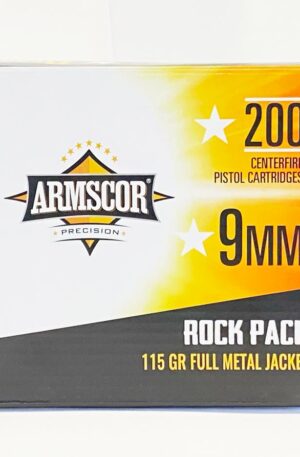 Armscor 9mm 115 Grain FMJ 200 Rounds