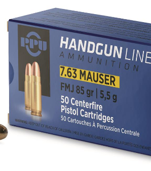 PPU 7.63mm Mauser 85 Gr FMJ 50 Rnd