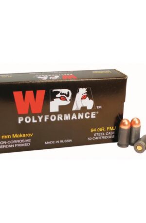 Backorder – Wolf 9x18mm Makarov FMJ 94 Grain 500 Rounds